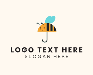 Nursery - Cute Bee Umbrella logo design