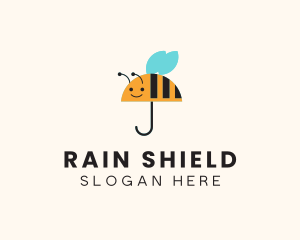 Umbrella - Cute Bee Umbrella logo design