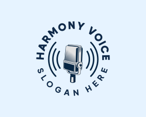 Singing - Radio Vocal Microphone logo design