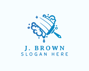 Blue Cleaning Squeegee  Logo