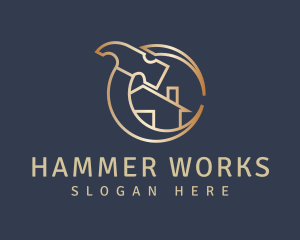 Hammer - Golden Hammer House logo design