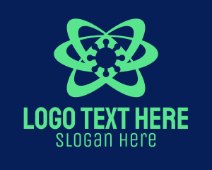 Lab - Green Atomic Virus logo design