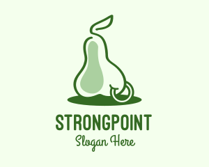 Green Pear Fruit Piercing Logo