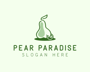 Pear Fruit Piercing logo design