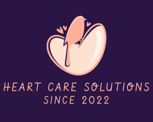 Bird Heart Valentine logo design