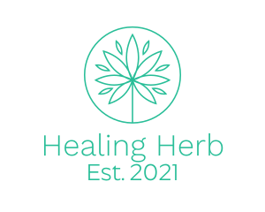 Organic Marijuana Herb logo design