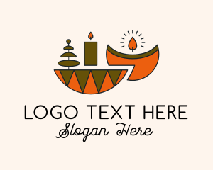 Light - Ethnic Tealight Candle logo design