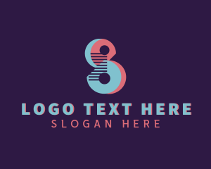 Number 8 - Digital Modern Letter S logo design