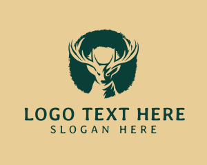 Stag - Green Wild Stag logo design