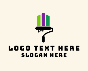 Multicolor - Home Painting Paint Roller logo design