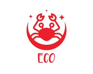 Ocean - Red Moon Crab logo design