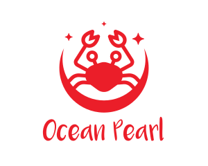Shellfish - Red Moon Crab logo design