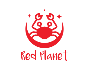 Red Moon Crab logo design