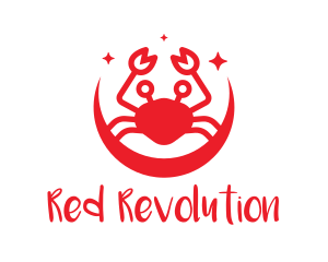 Red Moon Crab logo design