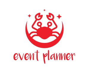 Planet - Red Moon Crab logo design