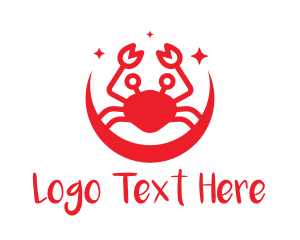 Seafood - Red Moon Crab logo design