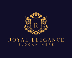 Royal Crown Shield Lettermark logo design