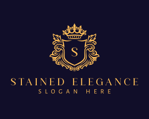 Royal Crown Shield Lettermark logo design