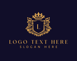 Letter - Royal Crown Shield Lettermark logo design