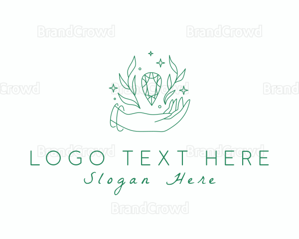 Natural Hand Crystal Gem Logo