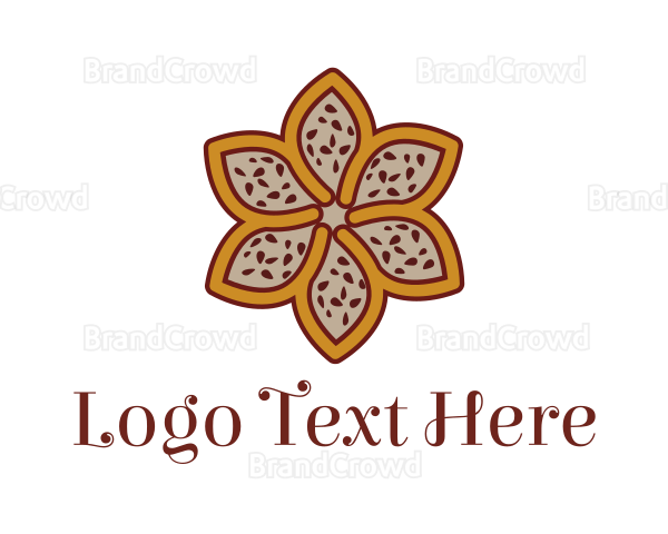 Brown Autumn Flower Logo