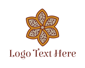 Fudge - Brown Autumn Flower logo design