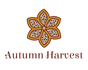 Brown Autumn Flower logo design