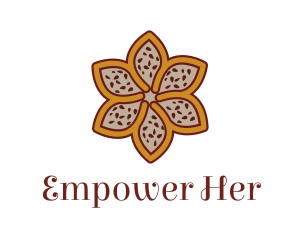 Brown Autumn Flower logo design