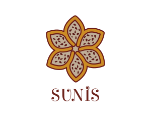 Brown Autumn Flower logo design