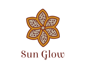 Brown Autumn Flower logo design