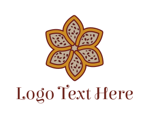 Brown Autumn Flower Logo