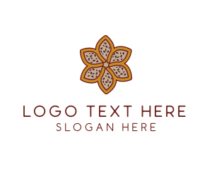 Brown Autumn Flower logo design