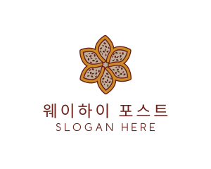 Brown Autumn Flower logo design