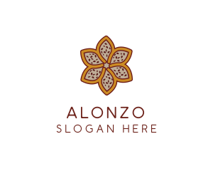 Brown Autumn Flower logo design