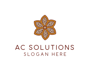 Brown Autumn Flower logo design