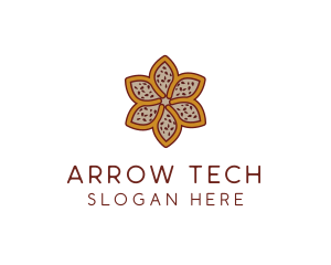 Brown Autumn Flower logo design