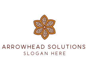 Brown Autumn Flower logo design