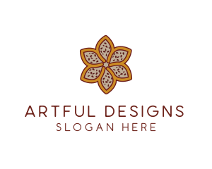 Brown Autumn Flower logo design