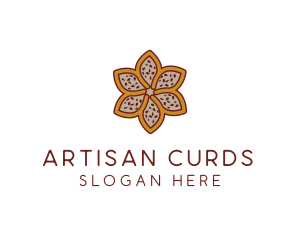 Brown Autumn Flower logo design