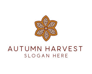 Brown Autumn Flower logo design