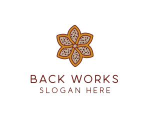 Brown Autumn Flower logo design