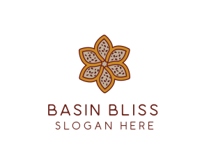 Brown Autumn Flower logo design