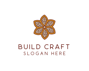 Brown Autumn Flower logo design