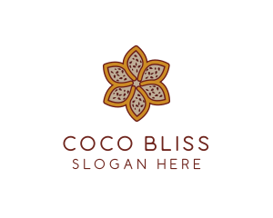 Brown Autumn Flower logo design