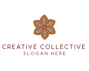 Brown Autumn Flower logo design