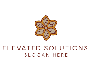 Brown Autumn Flower logo design