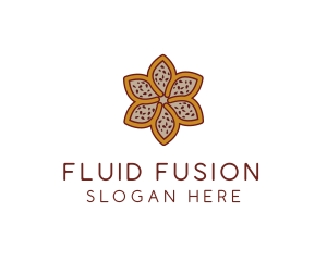 Brown Autumn Flower logo design