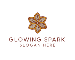 Brown Autumn Flower logo design