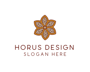 Brown Autumn Flower logo design