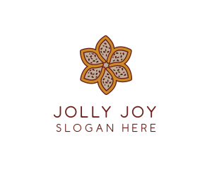 Brown Autumn Flower logo design